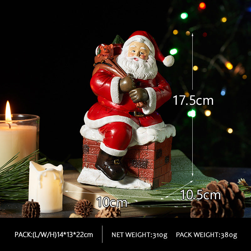est-Selling Santa Claus Plush Figurine - Christmas Decoration, Gift, and Resin Santa Claus Decorative Atmosphere Ornament