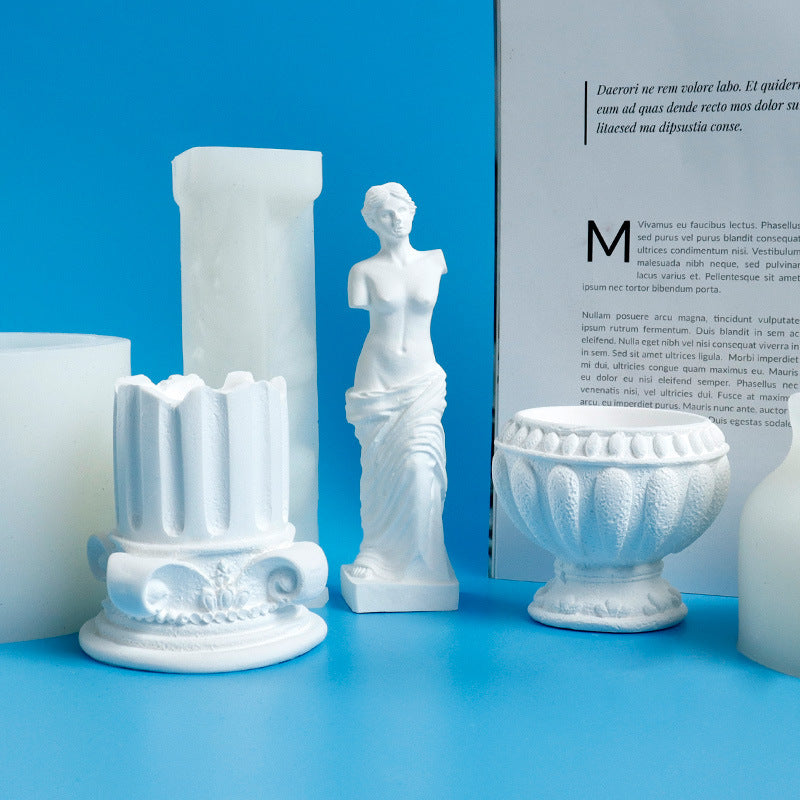 Roman Column Silicone Mold Candle and Plaster Crafting