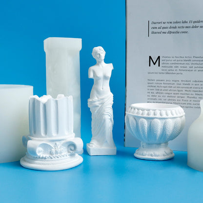 Roman Column Silicone Mold Candle and Plaster Crafting