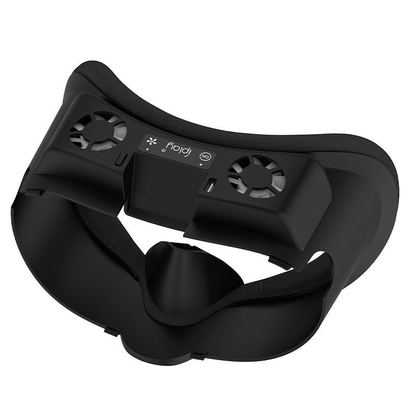 "Meta Quest 3 Cooling Fan with RGB Lights | Oculus Quest 3 VR Face Cover & Cooling System | Built-in Dual Fans | Adjustable Light Modes | Includes Nose Guard & Sponge Pad (White/Black)"