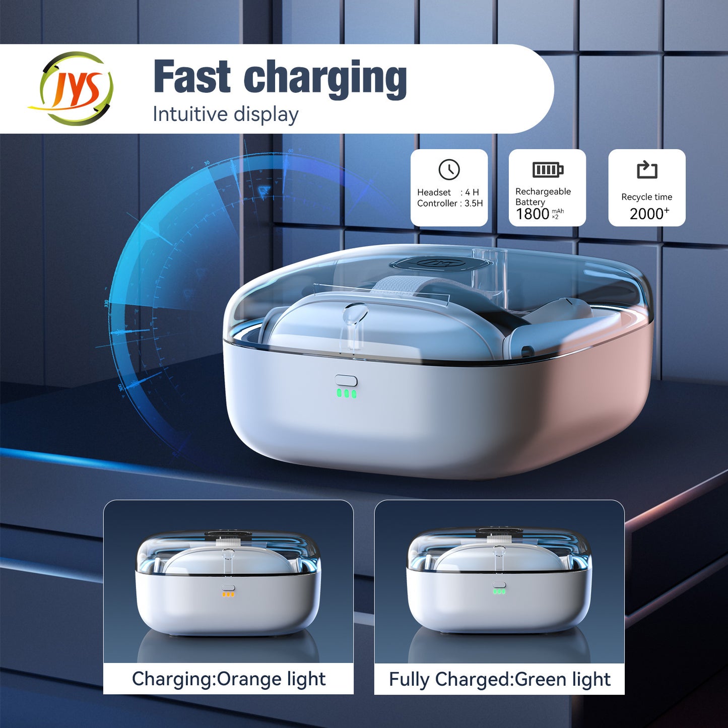 Meta Quest 3 Controller Charging Dock with 4 Rechargeable Batteries | Smart Charging Station for Quest 3/3S VR Headset Accessories | LED Indicator, Overcharge Protection