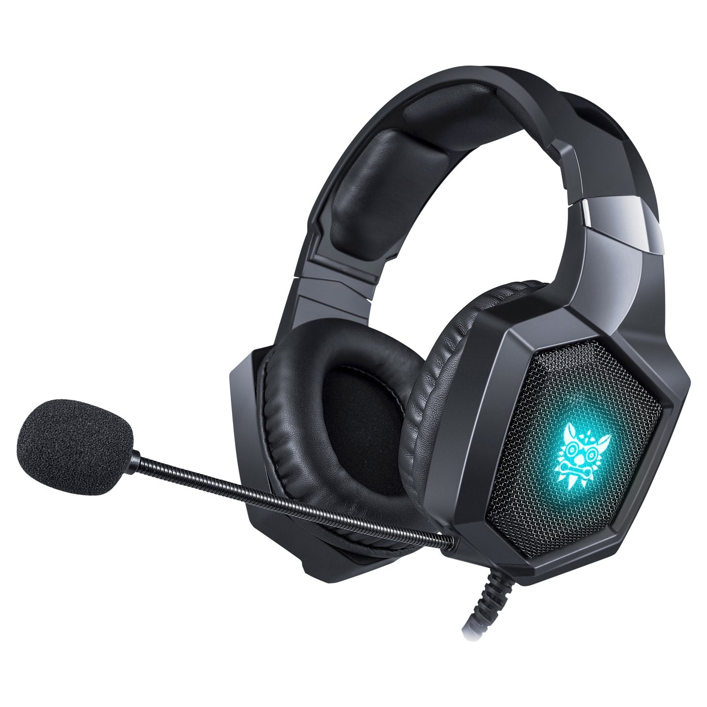 RGB Gaming Headset with Microphone - Wired Over-Ear Headphones for PC/Phone | 3.5mm Jack | 20-20,000Hz Stereo Sound | Black/White