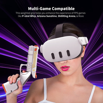 Meta Quest 3 VR Gun Grips – Dual Pistol Controller Attachments for Realistic Shooting Games – Enhanced Grip & Immersion for Oculus Quest 3 – ABS Plastic (Set of 2)