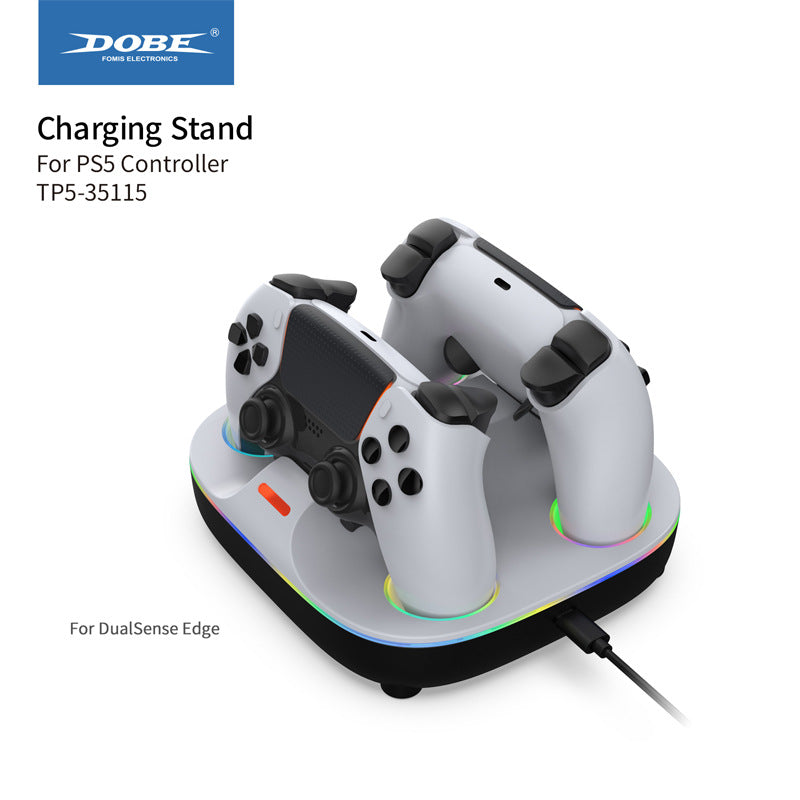 Dual PS5 Controller Charging Station with Auto-Shutoff & Fast Charge | 2 in 1 Charger Dock for Playstation 5 DualSense & DualSense Edge | LED Indicator, Overcharge Protection