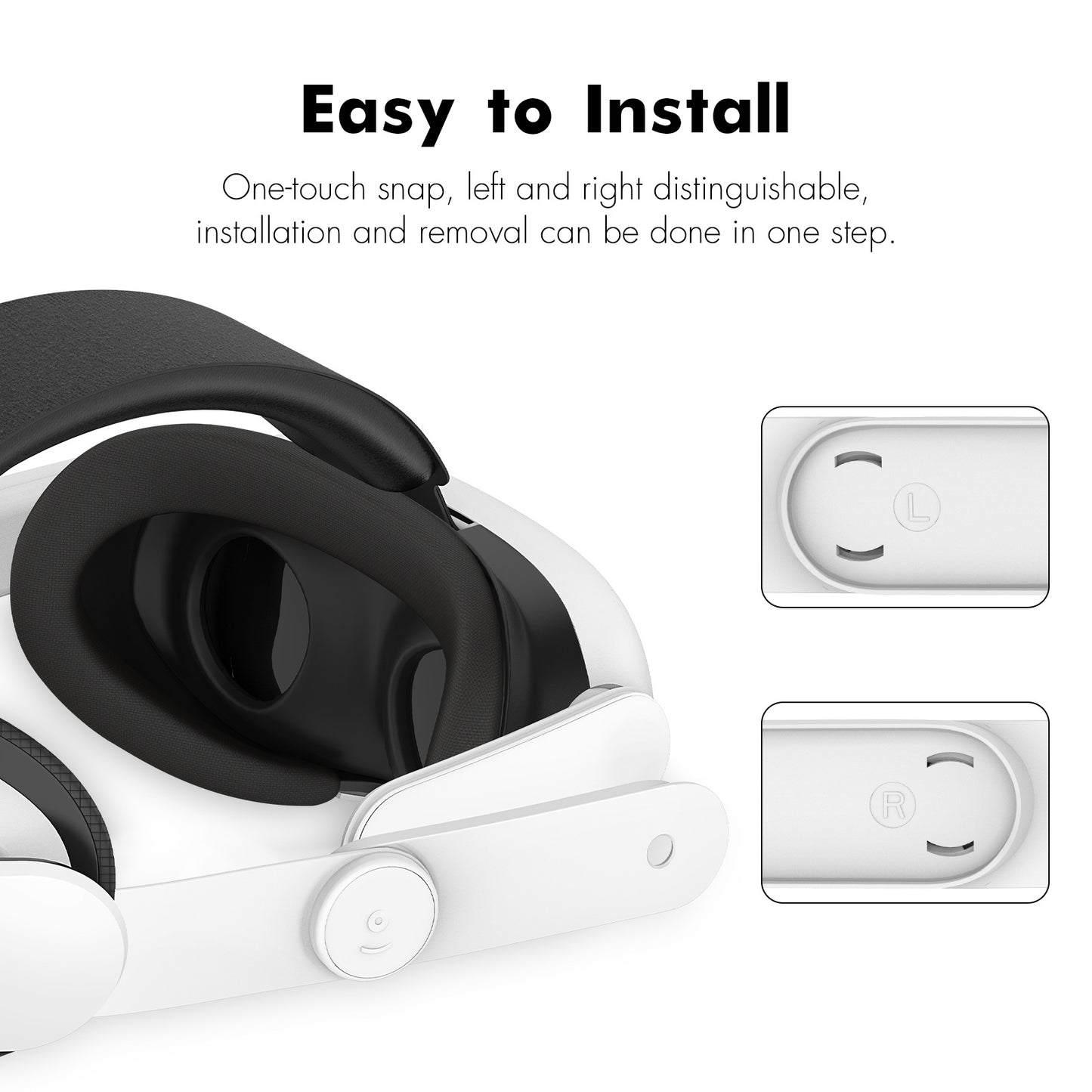 "6000mAh Battery Head Strap for Meta Quest 3 | Adjustable VR Power Bank with Fast Charging | Enhanced Comfort White Head Mount Accessory (Model: MQ3-6000)"