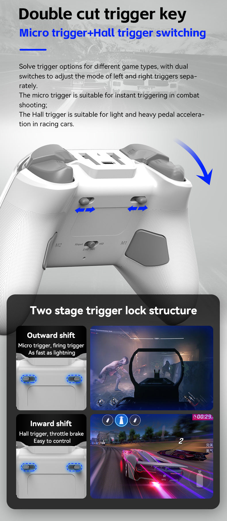 Z04 Pro Wireless Gaming Controller with Magnetic Charging Dock - Bluetooth Gamepad for PC, iOS iPhone, Android Phone, Tablet, Hall Effect Sticks, Dual-Mode Triggers, Replaceable Buttons & Faceplates