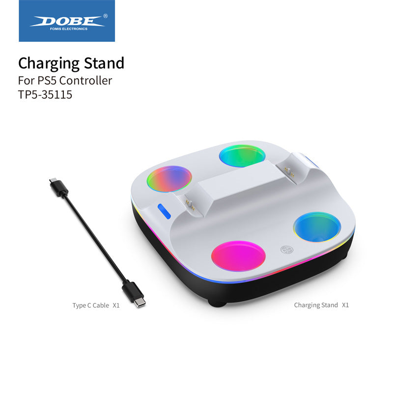 Dual PS5 Controller Charging Station with Auto-Shutoff & Fast Charge | 2 in 1 Charger Dock for Playstation 5 DualSense & DualSense Edge | LED Indicator, Overcharge Protection