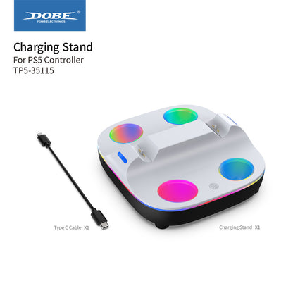 Dual PS5 Controller Charging Station with Auto-Shutoff & Fast Charge | 2 in 1 Charger Dock for Playstation 5 DualSense & DualSense Edge | LED Indicator, Overcharge Protection