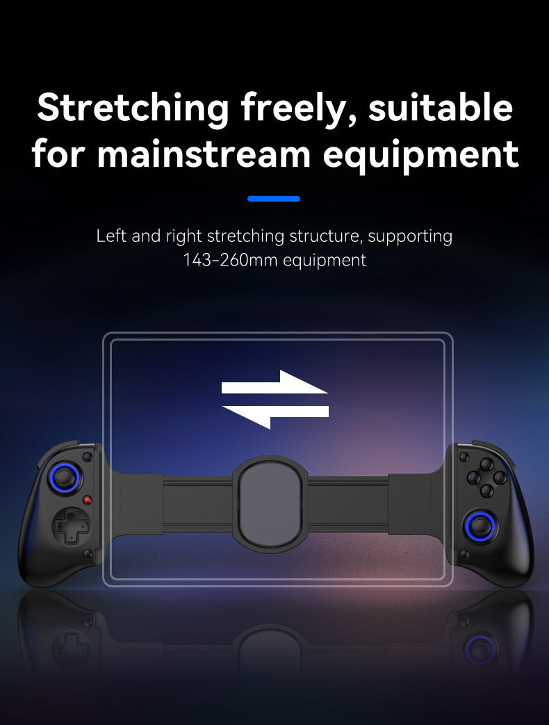 D11/D11S Telescopic Bluetooth Game Controller for Switch/PC/Android/iOS - Hall Effect Triggers, 6-Axis Gyro, Vibration, Xbox Cloud Streaming - White/Black (D11S with Cooling Fan)