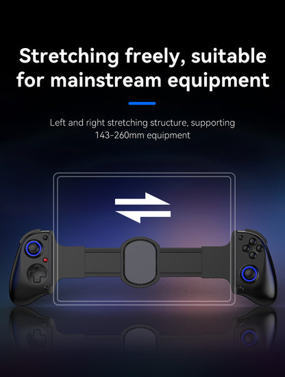 D11/D11S Telescopic Bluetooth Game Controller for Switch/PC/Android/iOS - Hall Effect Triggers, 6-Axis Gyro, Vibration, Xbox Cloud Streaming - White/Black (D11S with Cooling Fan)