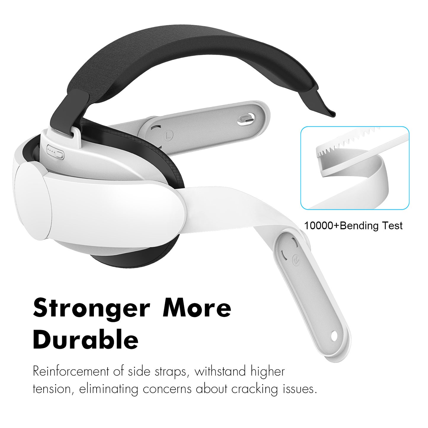 "6000mAh Battery Head Strap for Meta Quest 3 | Adjustable VR Power Bank with Fast Charging | Enhanced Comfort White Head Mount Accessory (Model: MQ3-6000)"