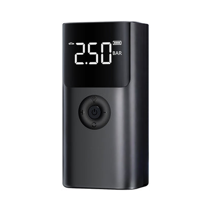 Portable tyre inflator and starter set (petrol/diesel dual fuel) - USB rechargeable, LED light, digital display, clamps, hoses and accessories for cars, motorbikes, bicycles