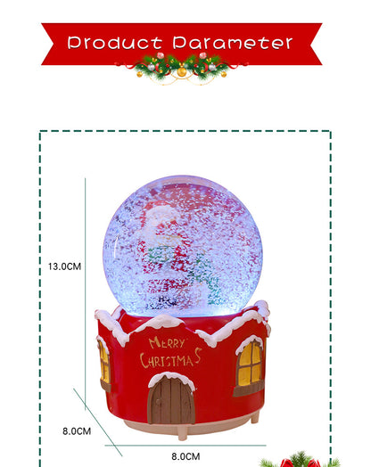 Santa Claus Light-Up Crystal Ball - Automatic Snowfall - Creative Christmas Gift for Classmates - Music Box Desktop Ornament