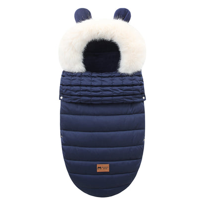Baby sleeping bag; baby stroller; autumn and winter anti-kick blanket; safe care for newborn sleep; thickened warmth and cold prevention