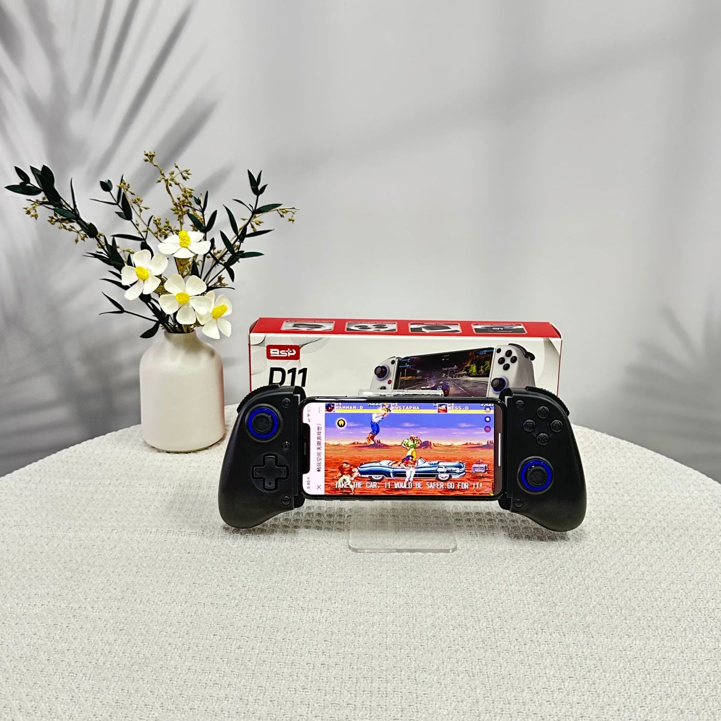 D11/D11S Telescopic Bluetooth Game Controller for Switch/PC/Android/iOS - Hall Effect Triggers, 6-Axis Gyro, Vibration, Xbox Cloud Streaming - White/Black (D11S with Cooling Fan)