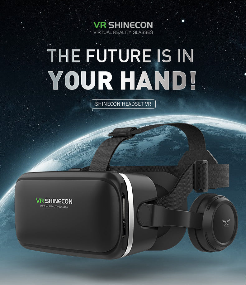 SHINECON G04E/A VR Headset 6th Generation - 3D Virtual Reality Glasses with Headphones & Game Controller for Smartphones | Compatible with iOS Android | 100° FOV | Immersive Mobile VR Gaming & Video Experience