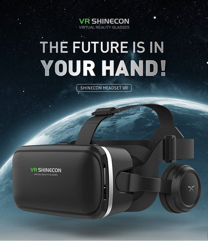 SHINECON G04E/A VR Headset 6th Generation - 3D Virtual Reality Glasses with Headphones & Game Controller for Smartphones | Compatible with iOS Android | 100° FOV | Immersive Mobile VR Gaming & Video Experience