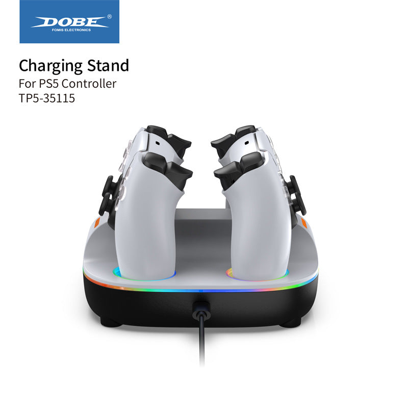 Dual PS5 Controller Charging Station with Auto-Shutoff & Fast Charge | 2 in 1 Charger Dock for Playstation 5 DualSense & DualSense Edge | LED Indicator, Overcharge Protection