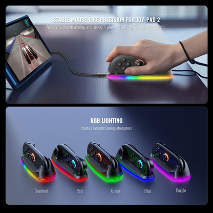 Nintendo Switch 2 Joy-Con Charging Mouse Dock | RGB LED Charging Station with Wireless Optical Mouse | Rechargeable NS2 Controller Dock with RGB Lighting [2025 New Version]