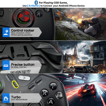 2.4G/Bluetooth Wireless Gaming Controller for PS5, Xbox Series X/S, Switch, PC - Dual Mode Gamepad with Vibration, Gyro, RGB Lighting - Elite Level Pro Controller for Gaming & Android Phones