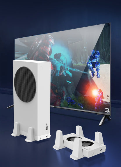 "Xbox Series S Vertical Cooling Stand with Dual Quiet Fans - White LED Cooling Base for Xbox Series S Console | 2.6×7.4×1.9in | 6.8oz | Improves Airflow & Prevents Overheating"