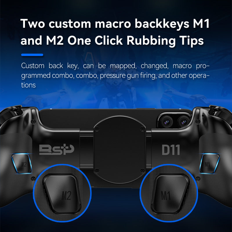 D11/D11S Telescopic Bluetooth Game Controller for Switch/PC/Android/iOS - Hall Effect Triggers, 6-Axis Gyro, Vibration, Xbox Cloud Streaming - White/Black (D11S with Cooling Fan)