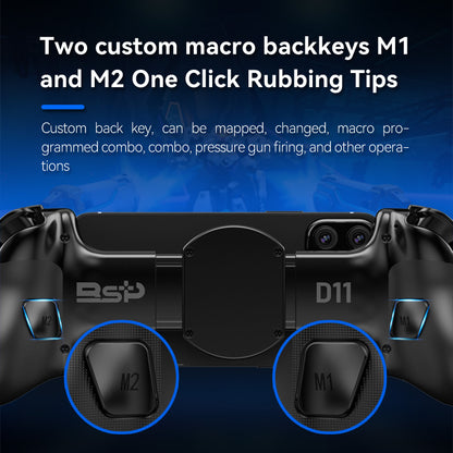 D11/D11S Telescopic Bluetooth Game Controller for Switch/PC/Android/iOS - Hall Effect Triggers, 6-Axis Gyro, Vibration, Xbox Cloud Streaming - White/Black (D11S with Cooling Fan)