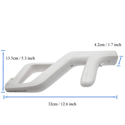 "Wiizapper Light Gun for Wii - Official Style Motion Controller for Resident Evil & Shooting Games | White (Naked/Packaged Options) | 13×5.5×1.65in | ABS Construction | Wii Remote Accessory"