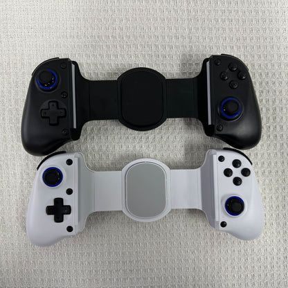 D11/D11S Telescopic Bluetooth Game Controller for Switch/PC/Android/iOS - Hall Effect Triggers, 6-Axis Gyro, Vibration, Xbox Cloud Streaming - White/Black (D11S with Cooling Fan)
