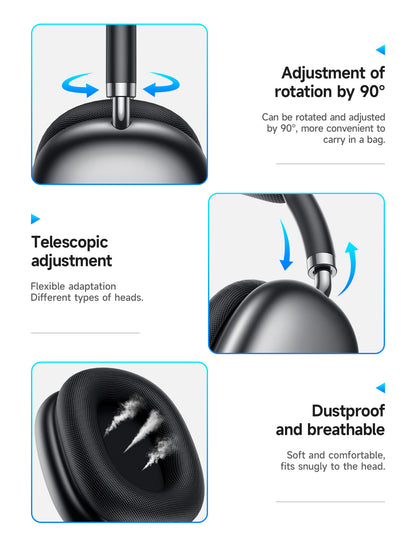 NEW Bluetooth Over-Ear Headphones - Wireless Sports Headset with Deep Bass | 10m Range | IPX4 Waterproof | 8H Playtime | Low Latency Gaming Mode