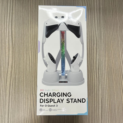 Oculus Quest 3 Controller Charging Dock with RGB Lights – Headset Stand & Charging Station for Meta Quest 3