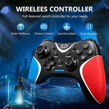 Switch Pro Wireless Controller with Programmable Back Buttons | Bluetooth Gamepad for Nintendo Switch/PC | Turbo/Motion Controls | HD Vibration | 5.7" x 4.7" x 2.4" (14.5x12x6cm)