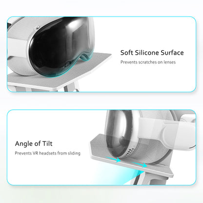 Universal VR Headset Display Stand for Apple Vision Pro, Meta Quest 3/2/Pro - Easy Installation, Compact Design, Premium ABS Material - White