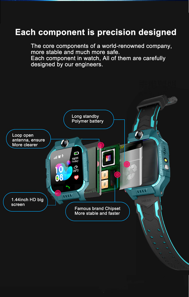 Kids Smart Watch for Boys - 2G Phone Call GPS Locator, 14 Puzzle Games, MP3 Player, Camera, Calculator, Timer, Blue