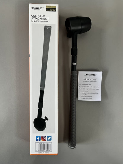 "Meta Quest 3S/Quest 3/Quest 2 Golf Club Attachment - VR Golf Handle Adapter | Realistic Swing Feel | ABS+Aluminum+Silicon Grip | Official Style Golf Club for VR Sports Games"