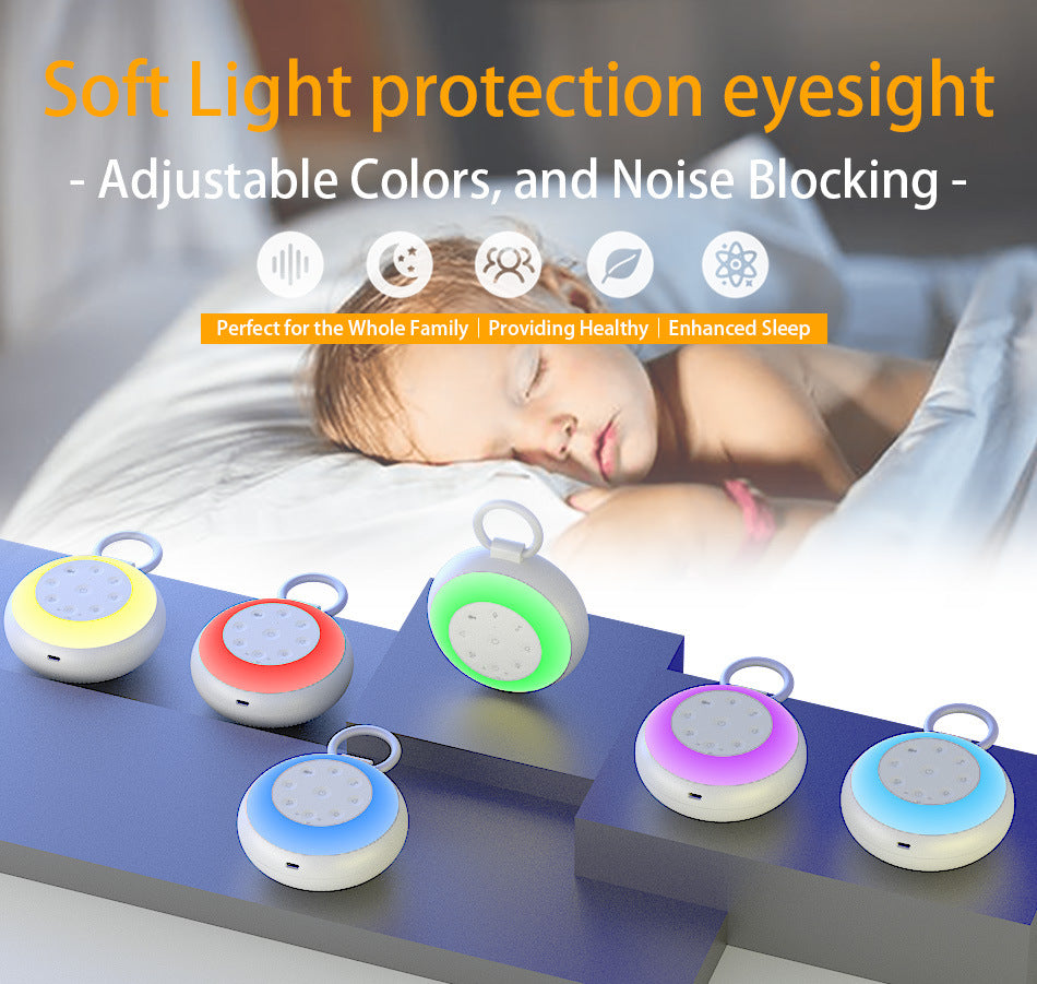 White Noise Sleep Machine with Warm Light Night Lamp