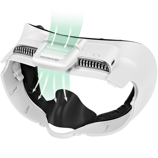 KKCOBVR K3 Cooling Facial Interface for Meta Quest 3 | Ventilated VR Face Cover with Dual Fans | Breathable Padding | Anti-Fog & Sweat Proof | Enhanced Comfort Headset Accessory
