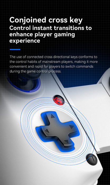 D11/D11S Telescopic Bluetooth Game Controller for Switch/PC/Android/iOS - Hall Effect Triggers, 6-Axis Gyro, Vibration, Xbox Cloud Streaming - White/Black (D11S with Cooling Fan)