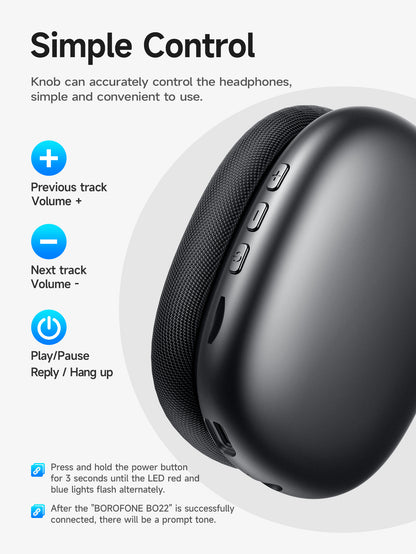 NEW Bluetooth Over-Ear Headphones - Wireless Sports Headset with Deep Bass | 10m Range | IPX4 Waterproof | 8H Playtime | Low Latency Gaming Mode