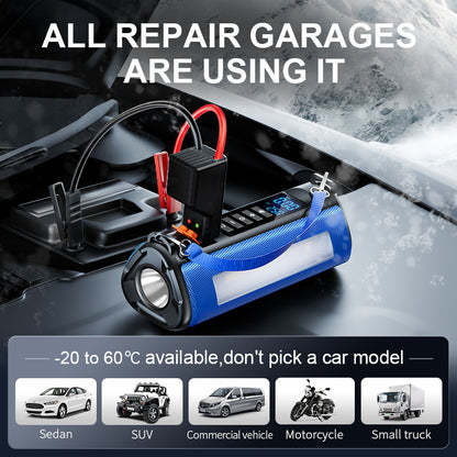 TS03 Series Car Jump Starter & Air Compressor 2-in-1 | 10000mAh Wireless Portable Power Bank | Digital Tyre Inflator 150PSI | LED Emergency Light | for Cars, Utes, SUVs (12.6" Hose)
