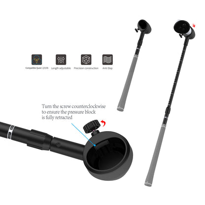 "Meta Quest 3S/Quest 3/Quest 2 Golf Club Attachment - VR Golf Handle Adapter | Realistic Swing Feel | ABS+Aluminum+Silicon Grip | Official Style Golf Club for VR Sports Games"