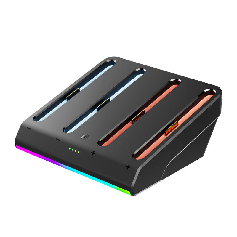 Nintendo Switch 2 Joy-Con Charging Dock | 4-in-1 Controller Charger Station | RGB Lighting & LED Indicators | Fast USB-C Charging for NS2 Joy-Cons (Black)