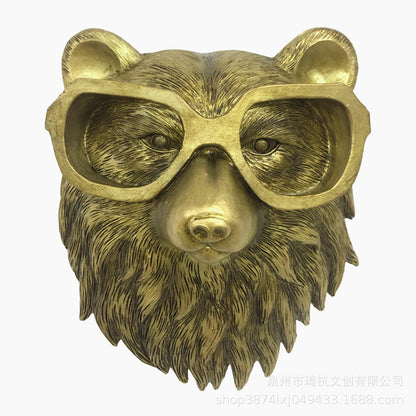Resin Animal Wall Mount Decor | Faux Copper Animal Heads for Home & Office Decoration