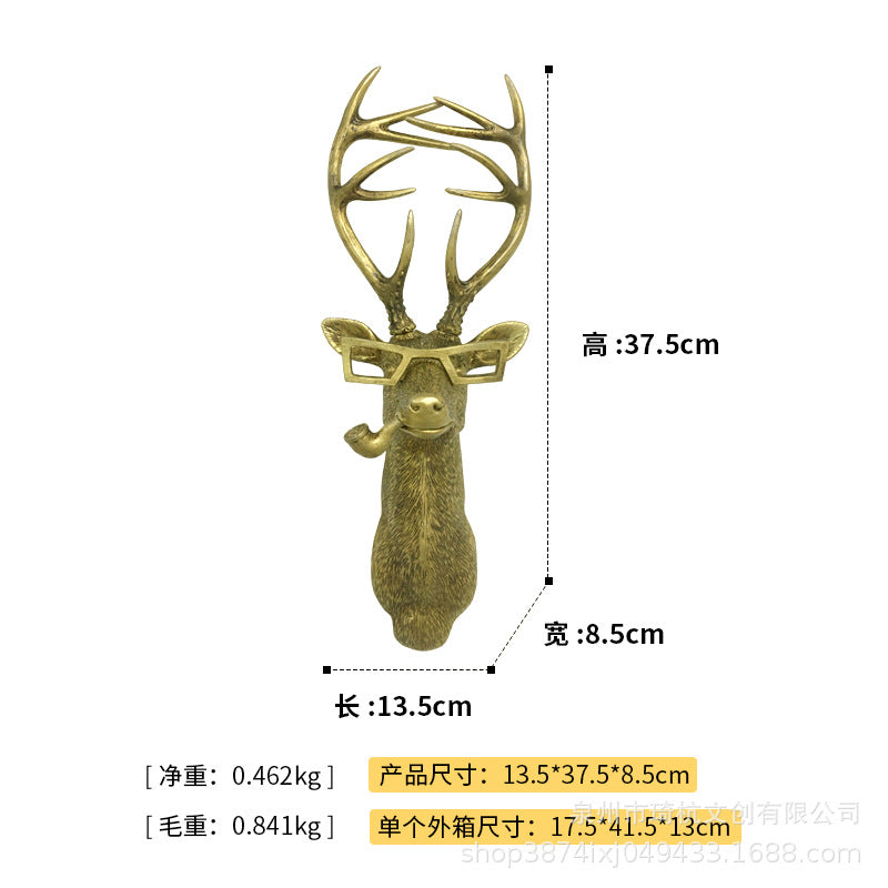 Resin Animal Wall Mount Decor | Faux Copper Animal Heads for Home & Office Decoration