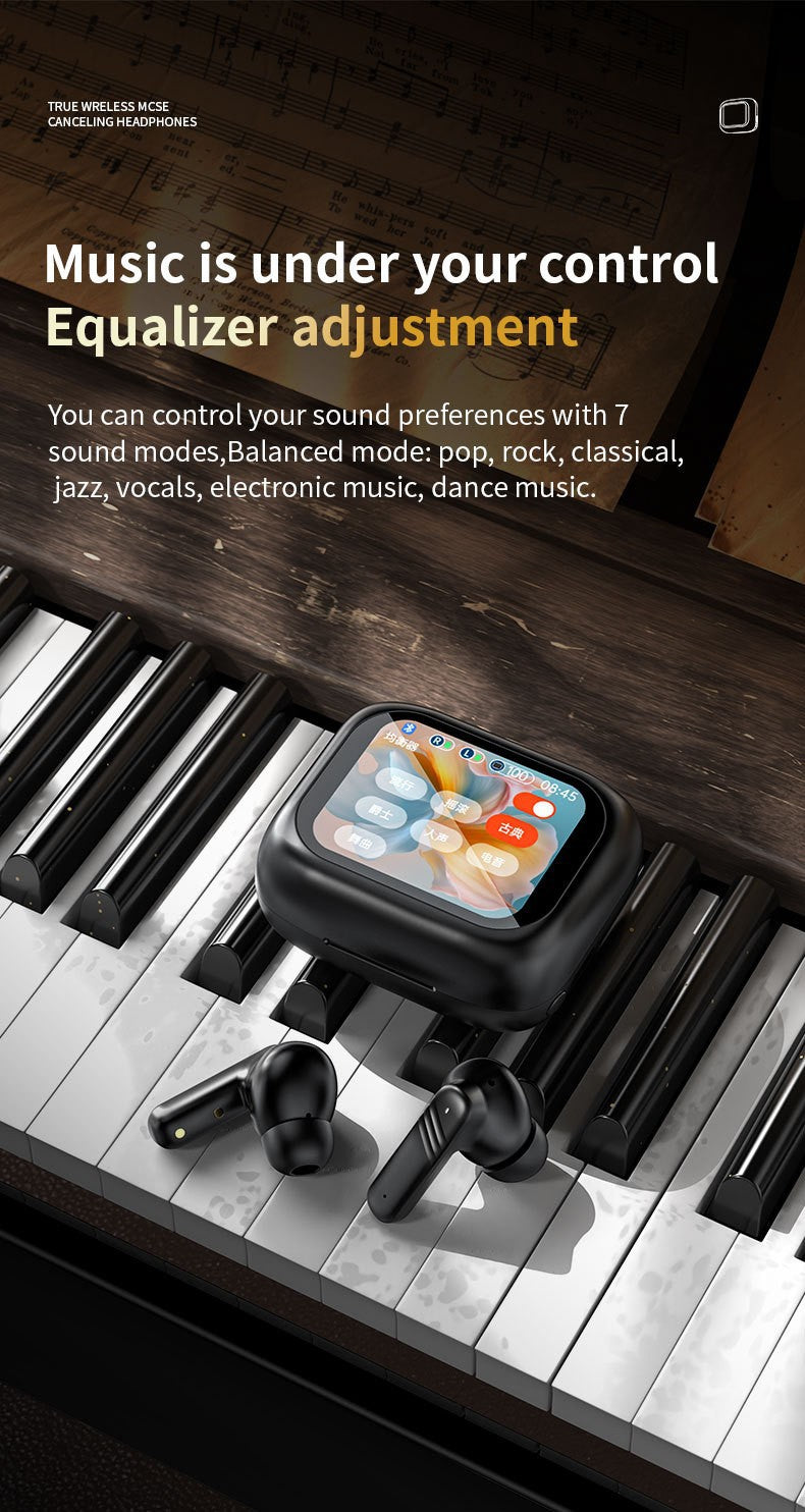 Wireless Earbuds with IPX4 Waterproof | 8H Playtime & Digital Display Charging Case | Bluetooth 5.3 Stereo Sound | Voice Control & 15m Range | In-Ear Earphones for Sports/Running