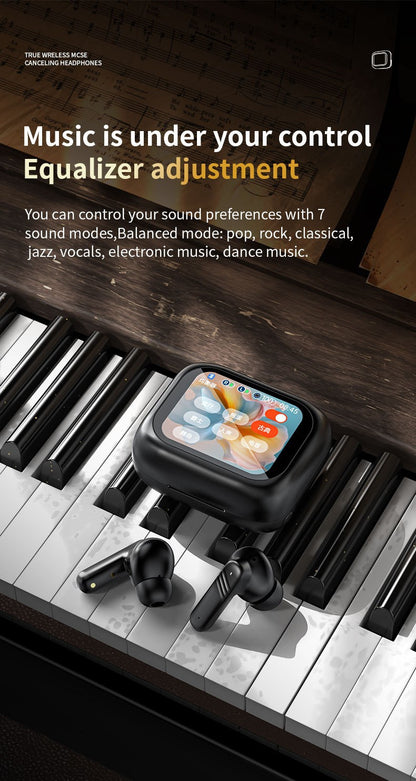 Wireless Earbuds with IPX4 Waterproof | 8H Playtime & Digital Display Charging Case | Bluetooth 5.3 Stereo Sound | Voice Control & 15m Range | In-Ear Earphones for Sports/Running