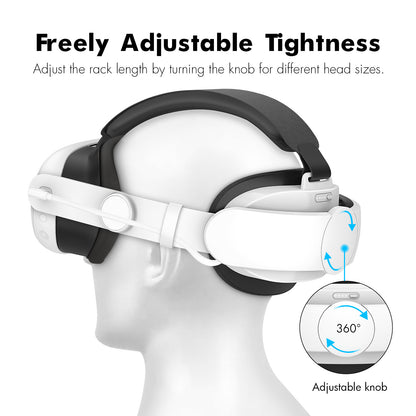 "6000mAh Battery Head Strap for Meta Quest 3 | Adjustable VR Power Bank with Fast Charging | Enhanced Comfort White Head Mount Accessory (Model: MQ3-6000)"