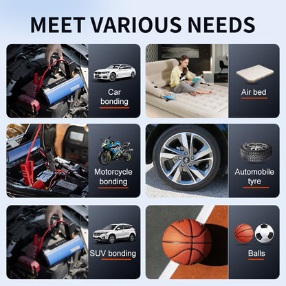 TS03 Series Car Jump Starter & Air Compressor 2-in-1 | 10000mAh Wireless Portable Power Bank | Digital Tyre Inflator 150PSI | LED Emergency Light | for Cars, Utes, SUVs (12.6" Hose)