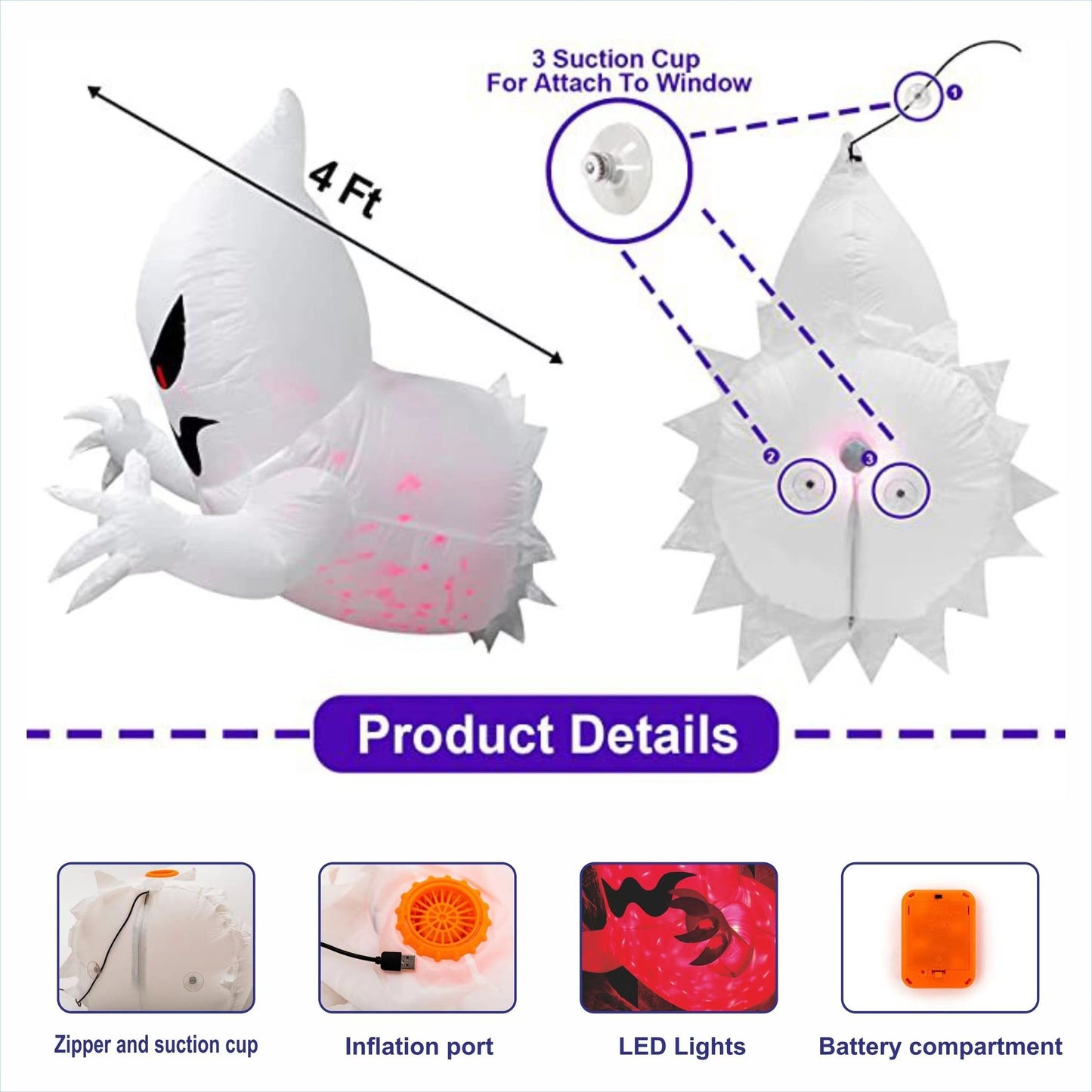 Halloween Inflatable Ghost Decorations | Outdoor & Indoor Spooky Yard Decor