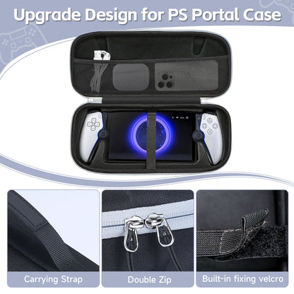 PS5 Portal Ultimate Protection Bundle - EVA Hard Case + Tempered Glass Screen Protector + Thumb Grips | Shockproof Travel Bag | 13.8" x 6.1" x 3" (35x15.6x7.6cm)